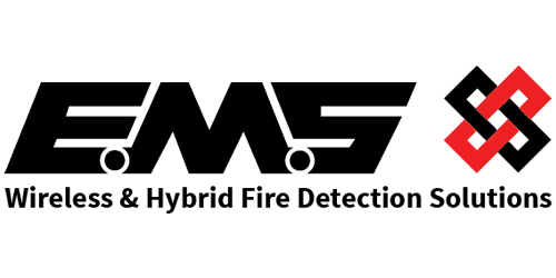 EMS logo with text: Wireless & Hybrid Fire Detection Solutions and a red and black symbol.