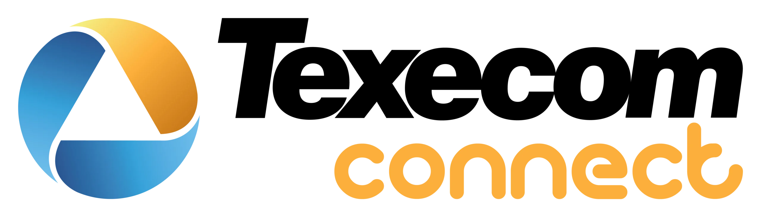 Texecom Connect logo with a blue and orange circular icon.