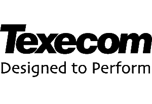 Texecom logo with the tagline "Designed to Perform" in black text on a transparent background.